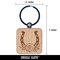 Classy Horseshoe with Rose Cowboy Cowgirl Western Farm Ranch Horses Engraved Wood Square Keychain Tag Charm